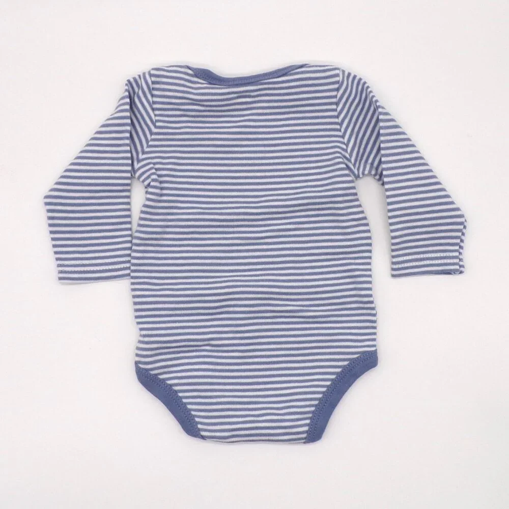 HB Striped Bodysuits Baby Boy Clothes 0-3 Months Lot of 2 Blue White Long Sleeve
